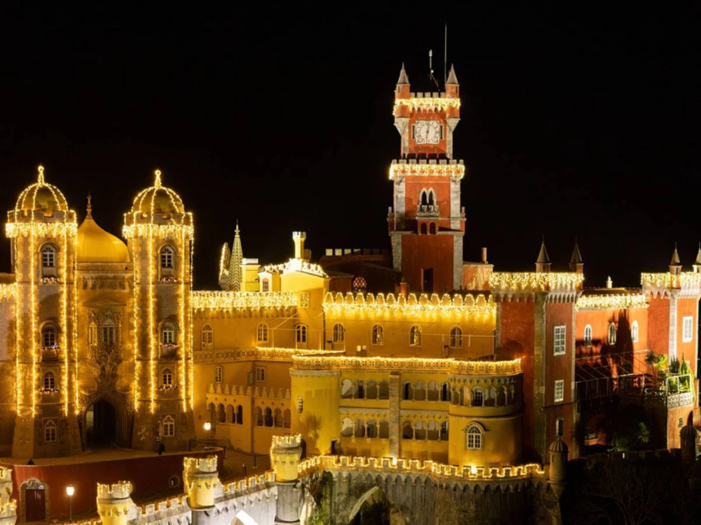 Gente disfrutando del espectáculo de luces