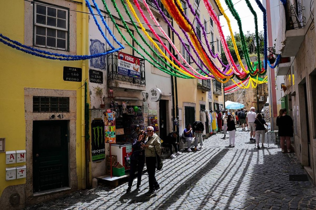 Decorated Lisbon streets for June saints